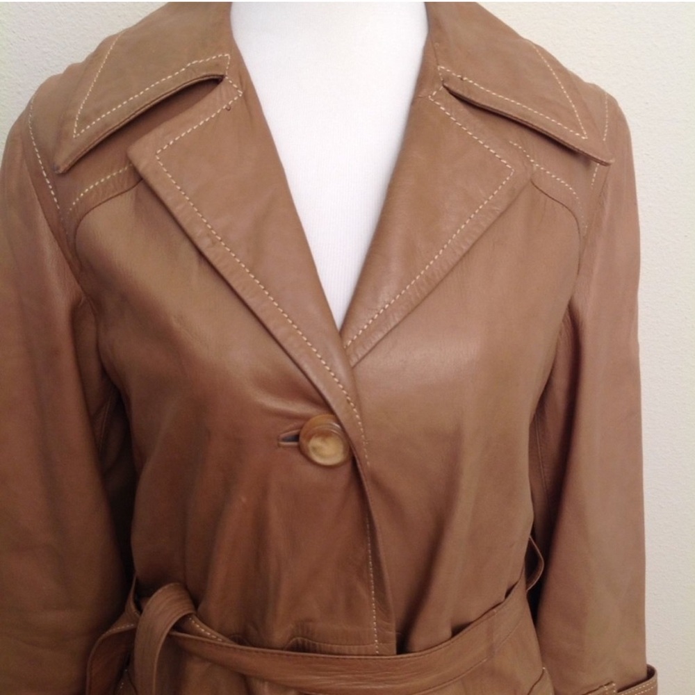 Loewe Vintage Jacket Coat Leather Trench Long - Picture 4 of 10